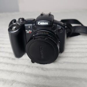 Canon PowerShot S5 IS Digital Camera READ Broken Screen Black‎ Y2K Digicam